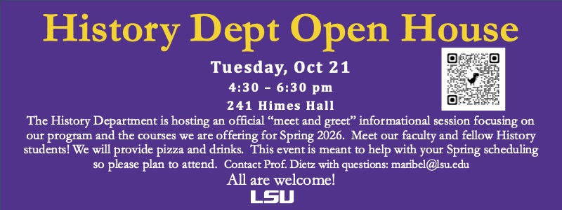 History Dept Meet and Greet Info